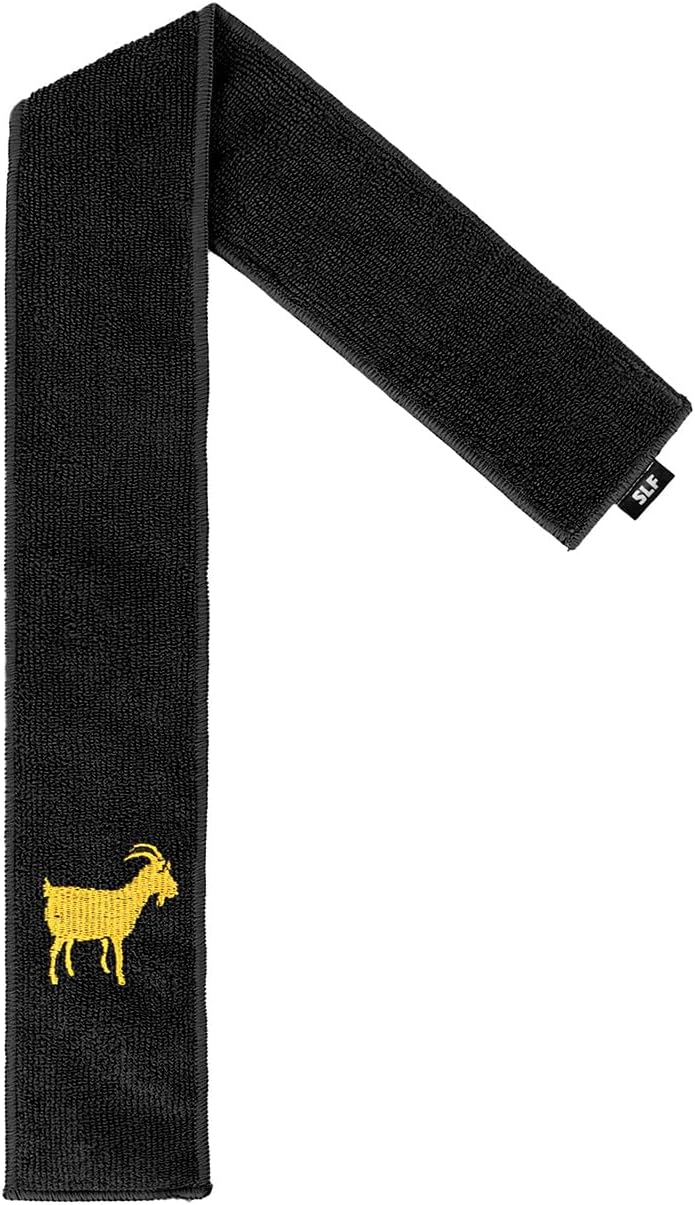 SLEEFS Goat Emoticon Black Thin Football Towel - Image 1